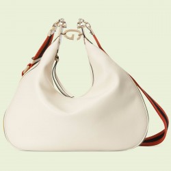 Gucci Attache Small Shoulder Bag in White Leather