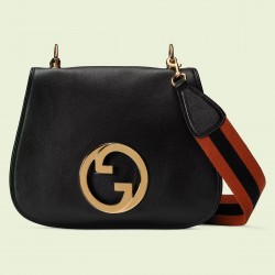 Gucci Blondie Medium Shoulder Bag in Black Calf Leather