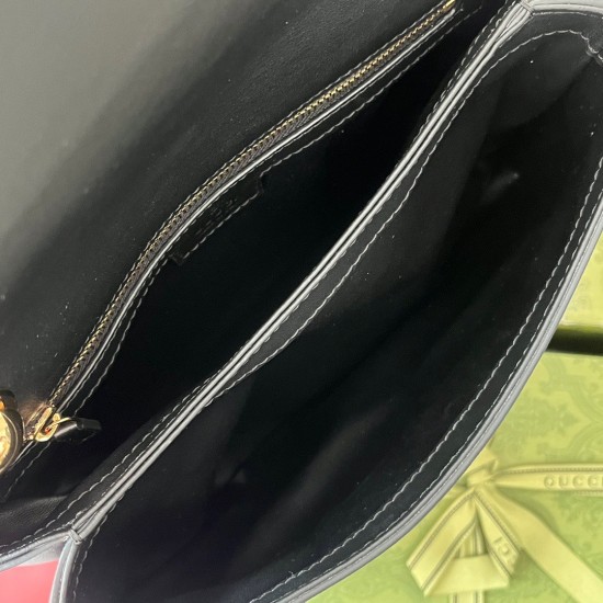 Gucci Blondie Medium Shoulder Bag in Black Calf Leather