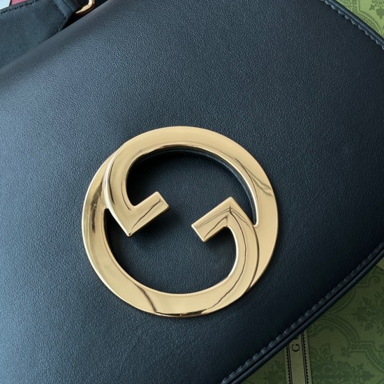 Gucci Blondie Medium Shoulder Bag in Black Calf Leather