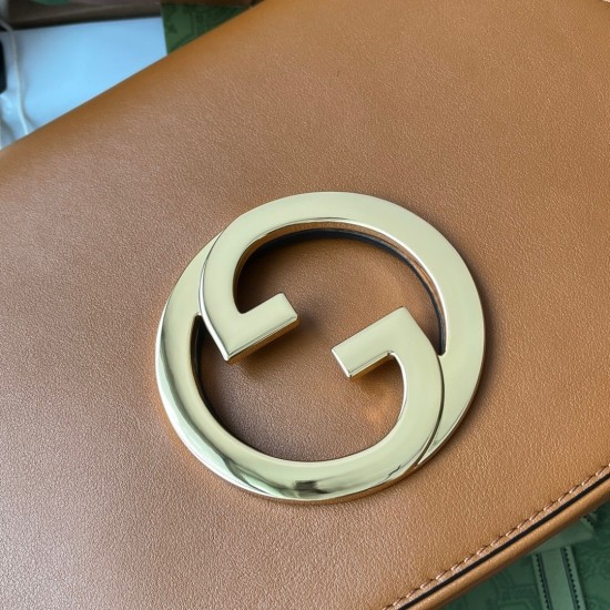 Gucci Blondie Medium Shoulder Bag in Brown Calf Leather