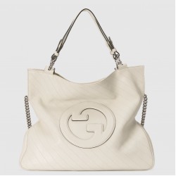 Gucci Blondie Medium Tote Bag in White Calfskin