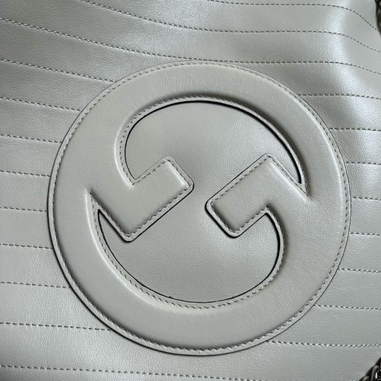 Gucci Blondie Medium Tote Bag in White Calfskin