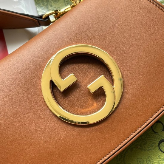 Gucci Blondie Mini Shoulder Bag in Brown Calf Leather