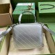 Gucci Blondie Mini Top Handle Bag in Silver Metallic Leather