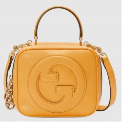 Gucci Blondie Mini Top Handle Bag in Yellow Leather