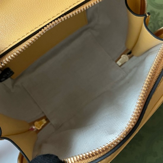 Gucci Blondie Mini Top Handle Bag in Yellow Leather