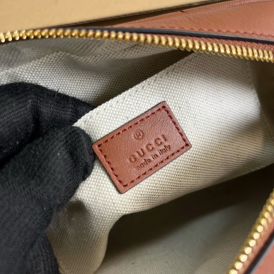 Gucci Blondie Small Camera Bag in Brown Calf Leather