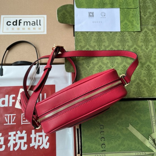 Gucci Blondie Small Camera Bag in Red Calf Leather