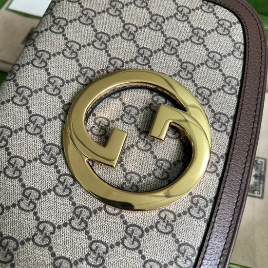 Gucci Blondie Small Shoulder Bag in Beige GG Supreme Canvas