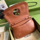 Gucci Blondie Small Shoulder Bag in Brown Calf Leather