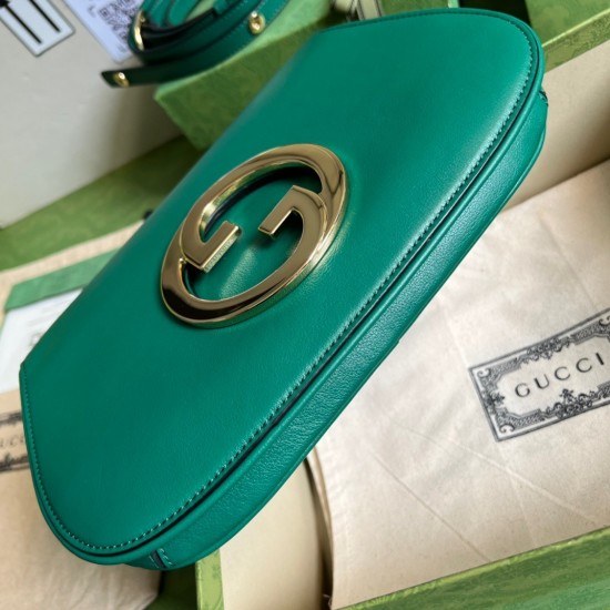 Gucci Blondie Small Shoulder Bag in Green Calf Leather