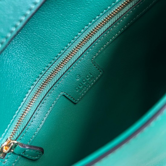 Gucci Blondie Small Shoulder Bag in Green Calf Leather