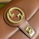 Gucci Blondie Small Top Handle Bag in Brown Cuir Leather