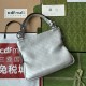 Gucci Blondie Small Tote Bag in Silver Metallic Leather