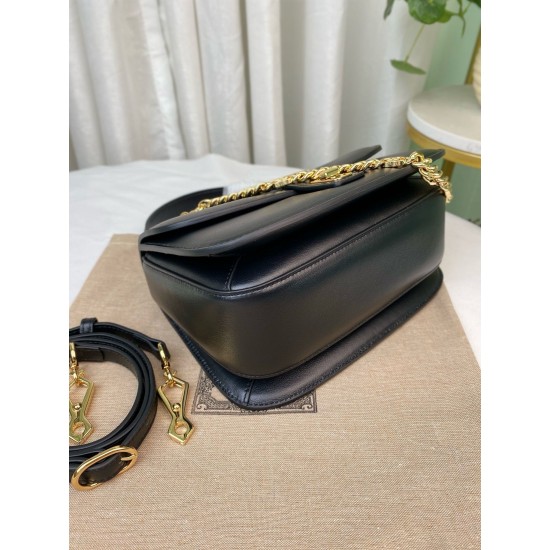 Gucci Blondie Small Top Handle Bag in Black Cuir Leather