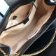 Gucci GG Marmont Medium Chain Shoulder Bag in Black Chevron Leather