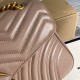 Gucci GG Marmont Medium Shoulder Bag in Nude Chevron Leather