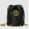 Gucci GG Marmont Mini Bucket Bag in Black Chevron Calfskin