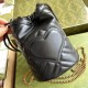 Gucci GG Marmont Mini Bucket Bag in Black Chevron Calfskin