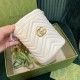 Gucci GG Marmont Mini Bucket Bag in White Chevron Calfskin