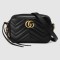 Gucci GG Marmont Mini Camera Bag in Black Chevron Leather