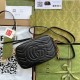 Gucci GG Marmont Mini Camera Bag in Black Chevron Leather