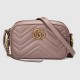 Gucci GG Marmont Mini Camera Bag in Nude Chevron Leather