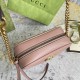 Gucci GG Marmont Mini Camera Bag in Nude Chevron Leather