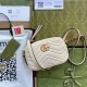 Gucci GG Marmont Mini Camera Bag in White Chevron Leather