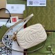 Gucci GG Marmont Mini Camera Bag in White Chevron Leather