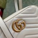 Gucci GG Marmont Mini Camera Bag in White Chevron Leather