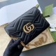 Gucci GG Marmont Mini Chain Bag in Black Chevron Leather