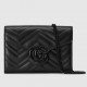 Gucci GG Marmont Mini Chain Bag in Black Matelasse Calfskin