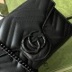 Gucci GG Marmont Mini Chain Bag in Black Matelasse Calfskin