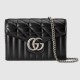 Gucci GG Marmont Mini Chain Bag in Black Matelasse Leather