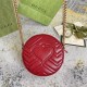 Gucci GG Marmont Mini Round Bag in Red Chevron Calfskin