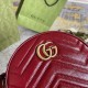 Gucci GG Marmont Mini Round Bag in Red Chevron Calfskin