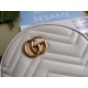 Gucci GG Marmont Mini Round Bag in White Chevron Calfskin