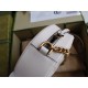 Gucci GG Marmont Mini Round Bag in White Chevron Calfskin