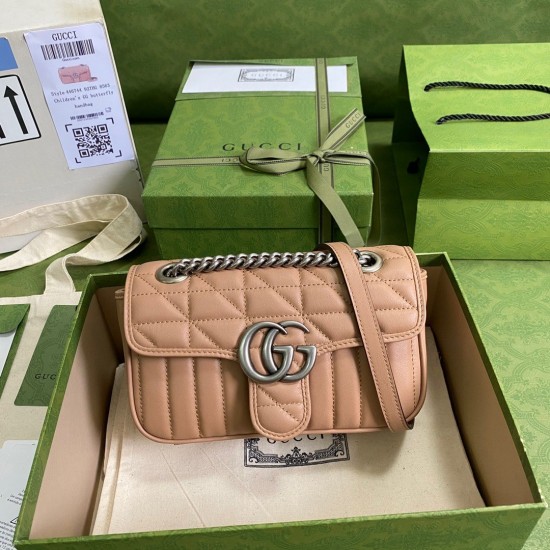 Gucci GG Marmont Mini Shoulder Bag in Beige Matelasse Leather