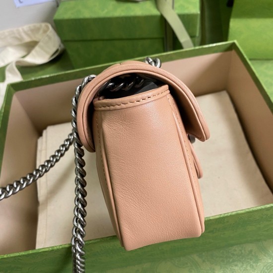 Gucci GG Marmont Mini Shoulder Bag in Beige Matelasse Leather