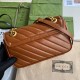 Gucci GG Marmont Mini Shoulder Bag in Brown Diagonal Leather