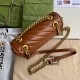 Gucci GG Marmont Mini Shoulder Bag in Brown Diagonal Leather