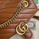 Gucci GG Marmont Mini Shoulder Bag in Brown Diagonal Leather