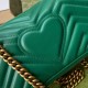 Gucci GG Marmont Mini Shoulder Bag in Green Chevron Leather