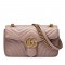 Gucci GG Marmont Mini Shoulder Bag in Nude Chevron Leather