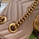 Gucci GG Marmont Mini Shoulder Bag in Nude Chevron Leather