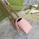 Gucci GG Marmont Mini Shoulder Bag in Pink Chevron Leather