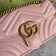 Gucci GG Marmont Mini Shoulder Bag in Pink Chevron Leather